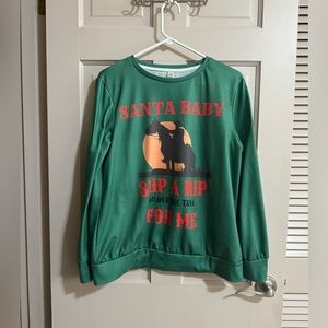 Womens Ugly Christmas “Sweater” Santa Put a Rip Under the Tree Yellowstone TV